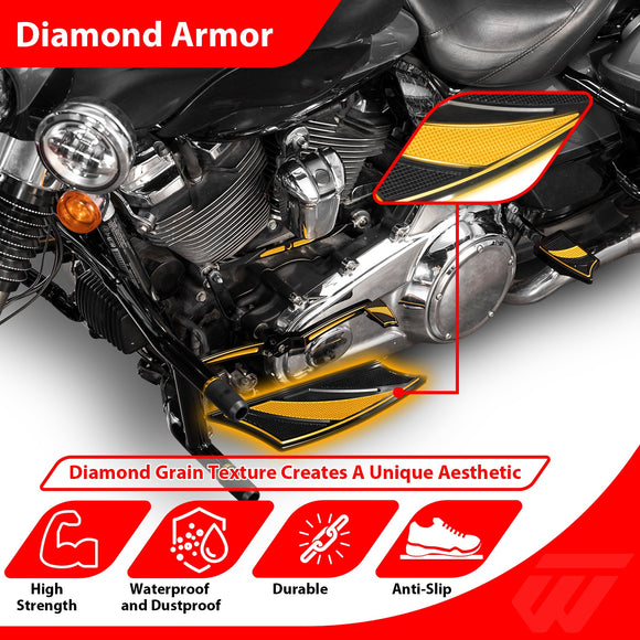 For 2014-2025 Harley Touring Models Motorcycle Brake Shifter Levers Diamond Armor Floorboards Kit - Mofun - 90409002