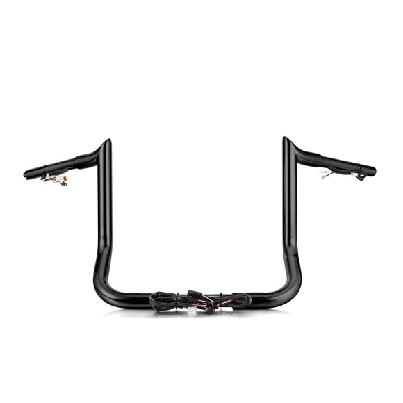 For 2016-2023 Street Glide/Electra Glide/Ultra Limited with Batwing Fairing Models 12" Zero Wire Pulling Pre-wired Bagger Ape Bar-Sharp Handlebar - Mofun - 90101742