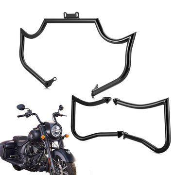 For 2017-2026 Indian Roadmaster/Chieftain/Springfield Gloss Black Front Engine Guard & Rear Crash Bar - Mofun - 90201087