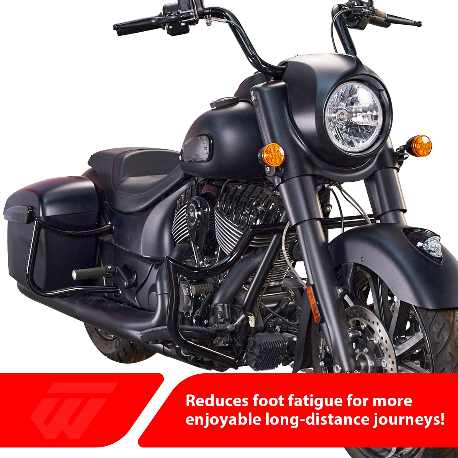 For 2017-2026 Indian Roadmaster/Chieftain/Springfield Gloss Black Front Engine Guard & Rear Crash Bar - Mofun - 90201087