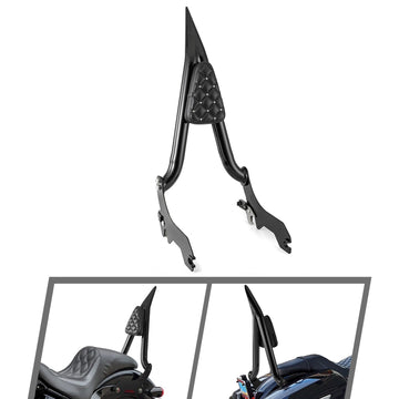 For 2018-2025 Harley Softail Street Bob / Softail Classic Gloss Black Quick Release Sharp Angle 24" Passenger Backrest Sissy Bar - Mofun - 90302209