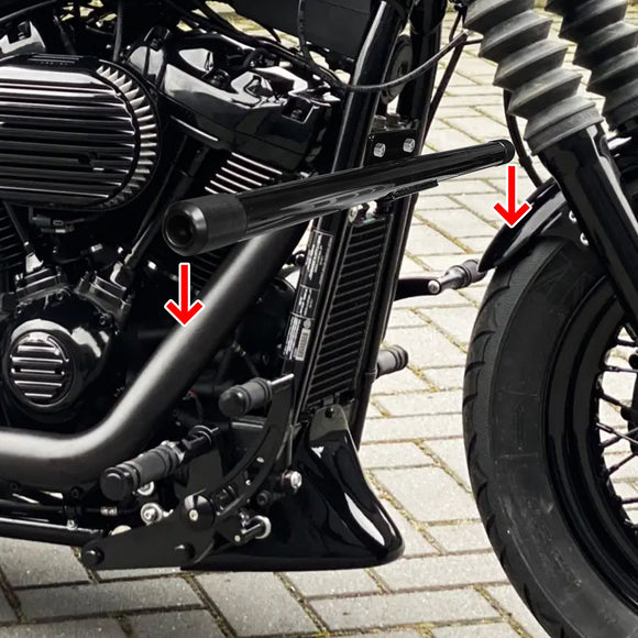 For 2018-2026 Harley Softail Fat Boy Street Bob Steel Front Highway Engine Guard Crash Bar Front Flat-Out Bar - Mofun - 90201047