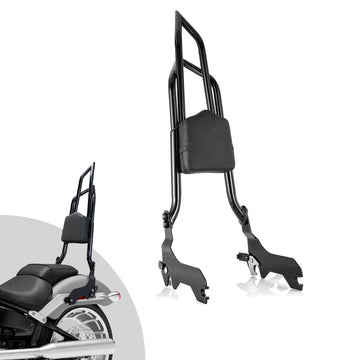 For 2018-2026 Harley Softail FLDE/FLHC/FLHCS/FLSL/FXBB/FXBBS/FXST Gloss Black Dual Sharp-Angle Sissy Bar - Mofun - 90302199