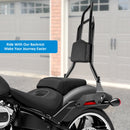 For 2018-2026 Harley Softail FLFB/FLFBS/FXBR/FXBRS Gloss Black Dual Sharp-Angle Passenger Backrest Sissy Bar - Mofun - 90302200
