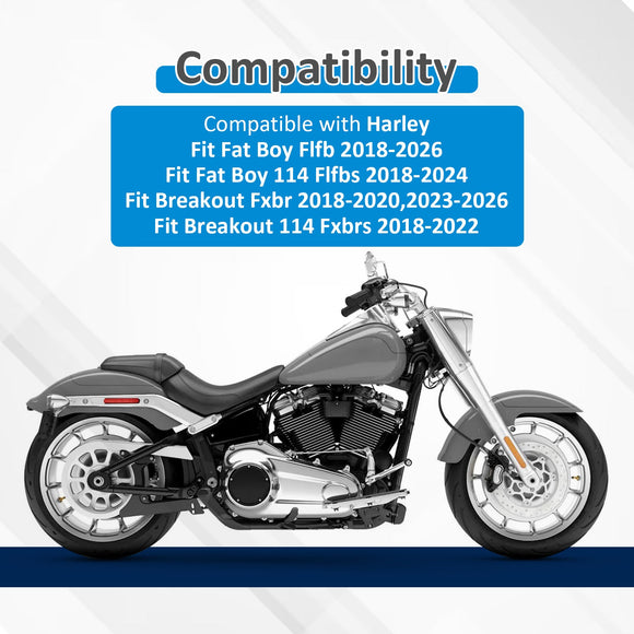 For 2018-2026 Harley Softail FLFB/FLFBS/FXBR/FXBRS Gloss Black Dual Sharp-Angle Passenger Backrest Sissy Bar - Mofun - 90302200