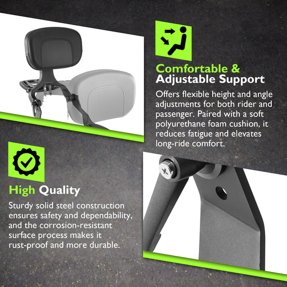 For 2022-2026 Indian Chief Bobber Super Chief Adjustable Driver Passenger Backrest with Luggage Rack - Mofun - 90302215