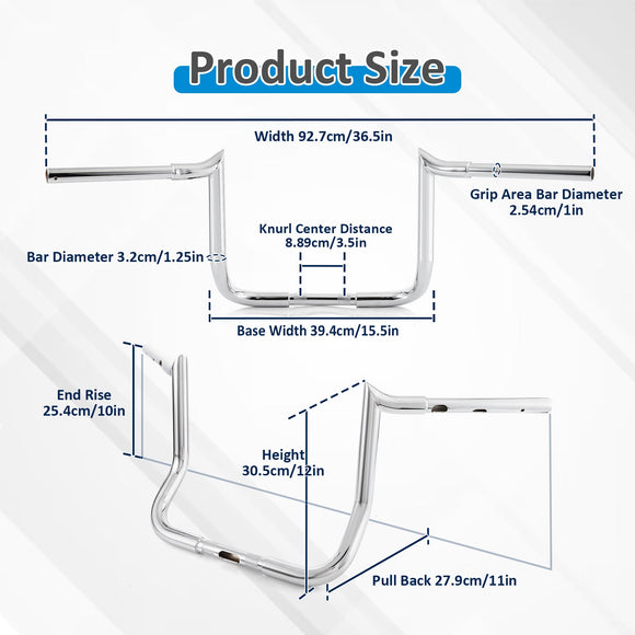 For 2023.5-2026 Harley Street Glide 10" Bagger Ape Bar-Sharp Handlebar - Mofun - 90101772