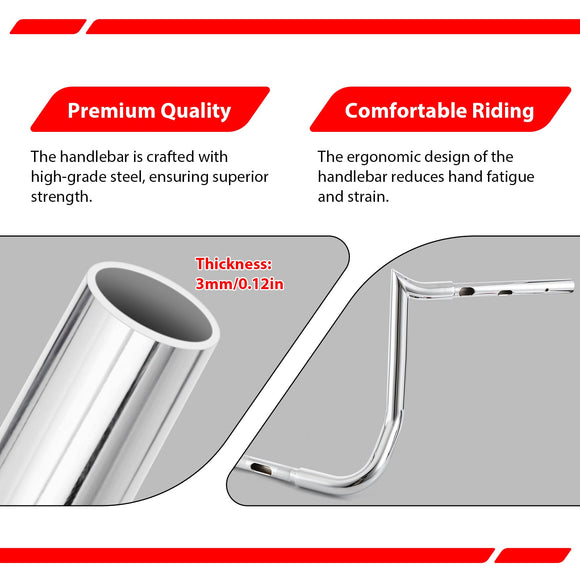 For 2023.5-2026 Harley Touring Street Glide 12" Ape Hanger Bagger Ape Bar-Sharp Handlebar - Mofun - 90101774