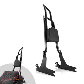 For Harley Dyna Low Rider/Super Glide Gloss Black Dual Sharp-Angle Sissy Bar - Mofun - 90302198