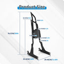 For Harley Dyna Low Rider/Super Glide Gloss Black Dual Sharp-Angle Sissy Bar - Mofun - 90302198