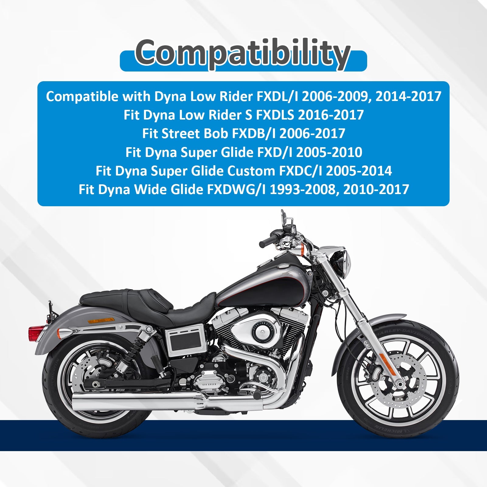 For Harley Dyna Low Rider/Super Glide Gloss Black Dual Sharp-Angle Sissy Bar - Mofun - 90302198