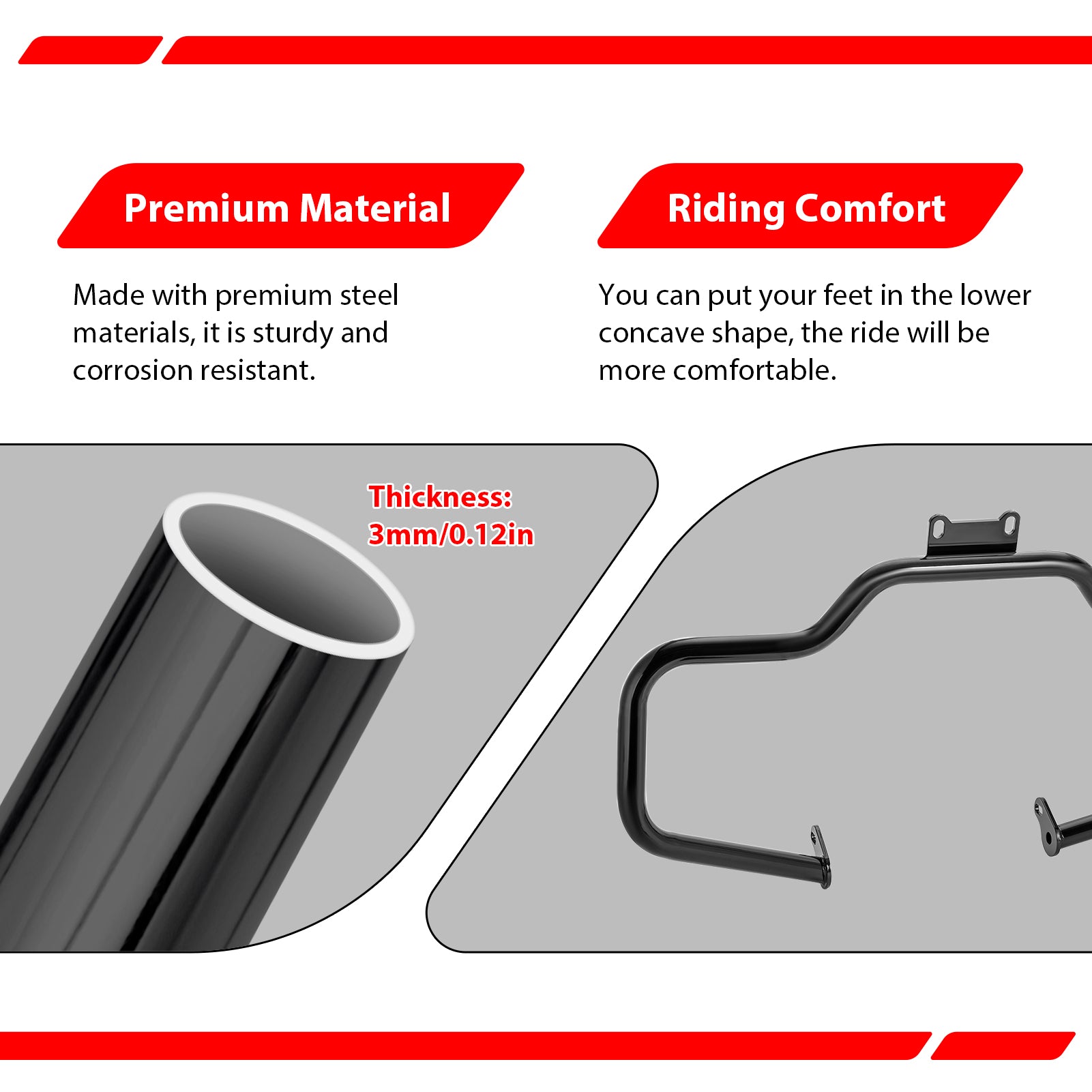 Front Engine Guard Mustache Highway Bar for Indian Roadmaster/Chieftain/Springfield/Chief/Vintage 2014 - 2025 - Mofun - 90201123