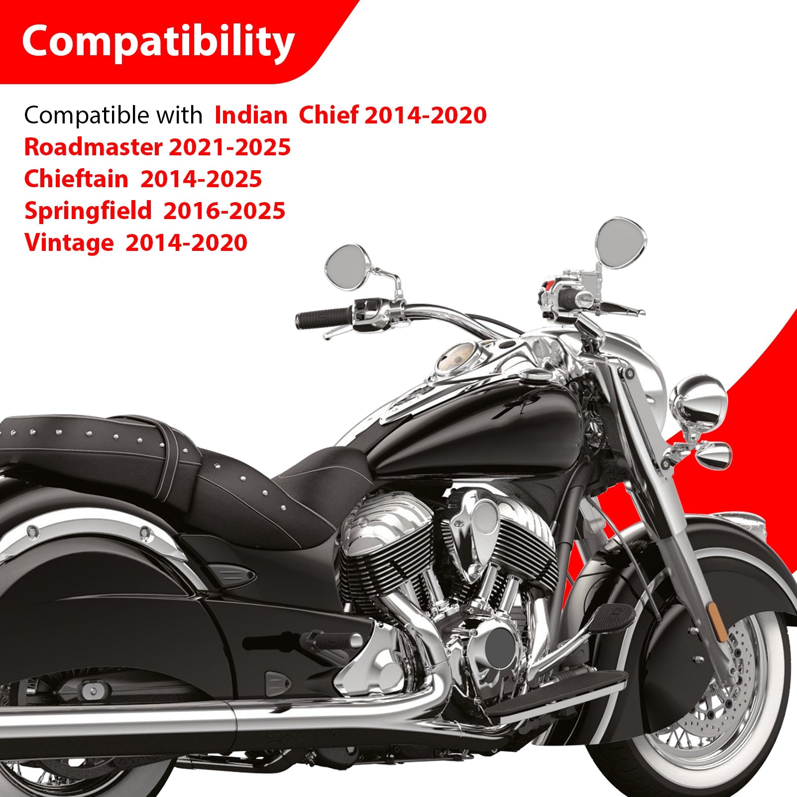 Front Engine Guard Mustache Highway Bar for Indian Roadmaster/Chieftain/Springfield/Chief/Vintage 2014 - 2025 - Mofun - 90201123