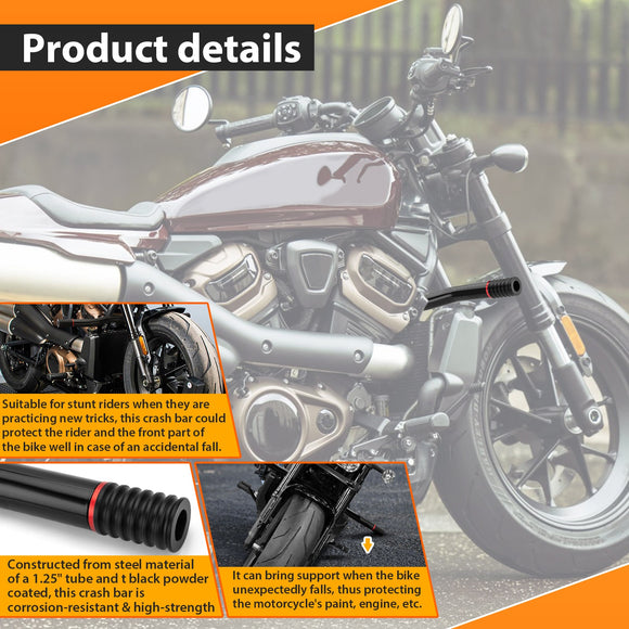 Front Highway Engine Guard Crash Bar for 2021 - Up Harley Sportster RH1250S Nightster RH975 - Mofun - 90201118