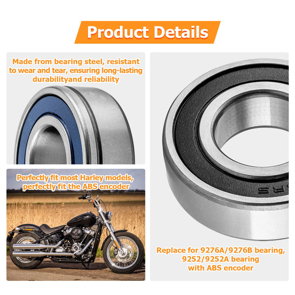 Front Wheel Bearing & Seal Kit for 2008 - 2024 Harley FLHT, FLHX, FLHR, FLTR (w/ ABS) - Mofun - 90213009