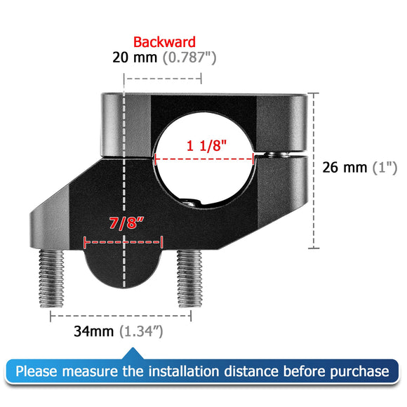 Gloss Black Handlebar Riser Universal Fit Harley Kawasaki Honda Suzuki Yamaha for 1 1/8" Handlebars - Mofun - 90102021