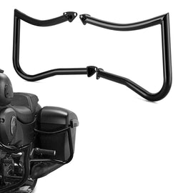 Gloss Black Sharp SaddleBag Guards Rear Crash Bar for Indian Chief Chieftain Springfield Roadmaster Challenger Pursuit - Mofun - 90202014