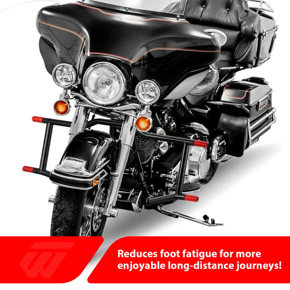 Gloss Black Steel Front Highway Engine Guard Crash Bar for 1997 - 2008 Harley Touring Models - Mofun - 90201112