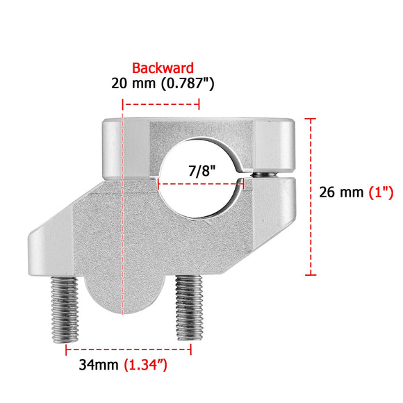 Handlebar Riser 1" Height Fit for Kawasaki Honda Suzuki Yamaha 7/8" Handlebars - Mofun - 90102018