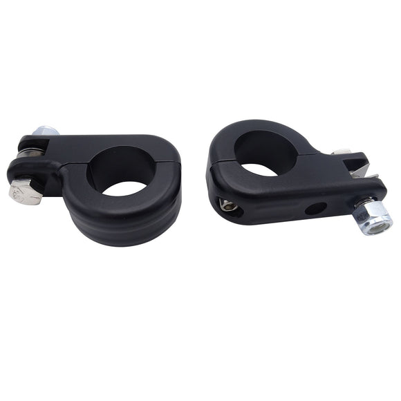 Harley Aluminum Matte Black Engine Guard Peg Mount for 1.25" Diameter Tubing - Mofun - 90402002