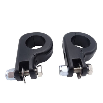 Harley Aluminum Matte Black Engine Guard Peg Mount for 1.25" Diameter Tubing - Mofun - 90402002