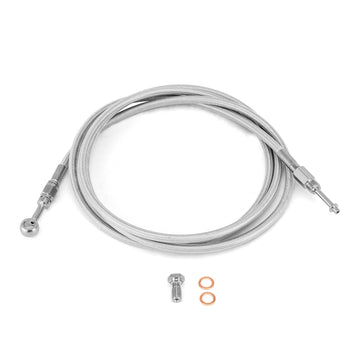 Harley CVO Road King Road Glide 80 1/2" Chrome Extended Length Stainless Steel Hydraulic Clutch Cable for 12 - 14" Handlebar - Mofun - 90112122