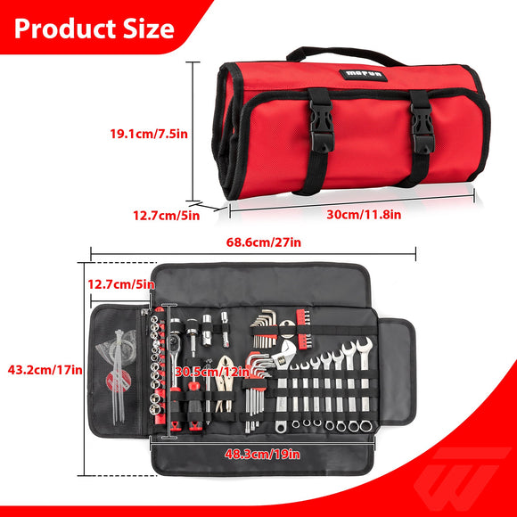 Harley - Davidson 64 Piece Motorcycle Tool Kit with Roll Pouch, Roadside, Travel Wrenches, Ratchet - Mofun - 90902017