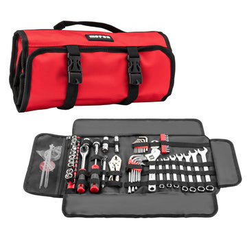 Harley - Davidson 64 Piece Motorcycle Tool Kit with Roll Pouch, Roadside, Travel Wrenches, Ratchet - Mofun - 90902016