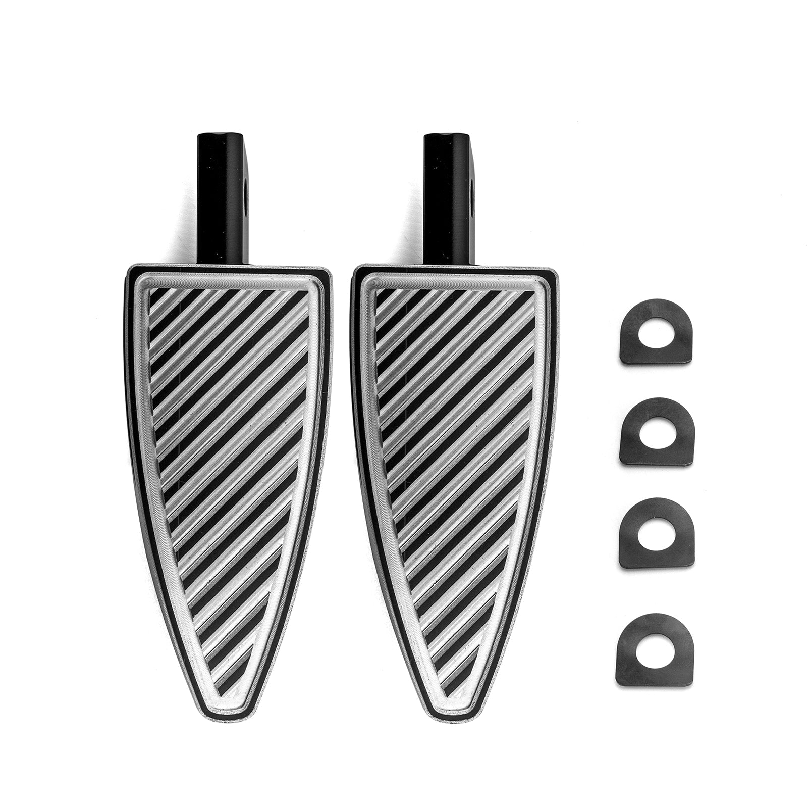 Harley Davidson Aluminum Diagonal - Cut Pattern Passenger Footpegs Foot Pedals - Mofun - 90405008