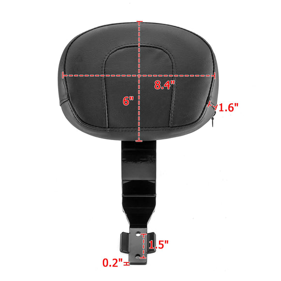 Harley Davidson Softail Slim/ Standard/ Street Bob Gloss Black Metal Solid Steel Driver Backrest - Mofun - 90301020