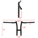 Harley Dyna Street Bob FXDBP Wide Glide FXDWG Evil 12"/14" Rise T - Bar Handlebars - Mofun - 90101452