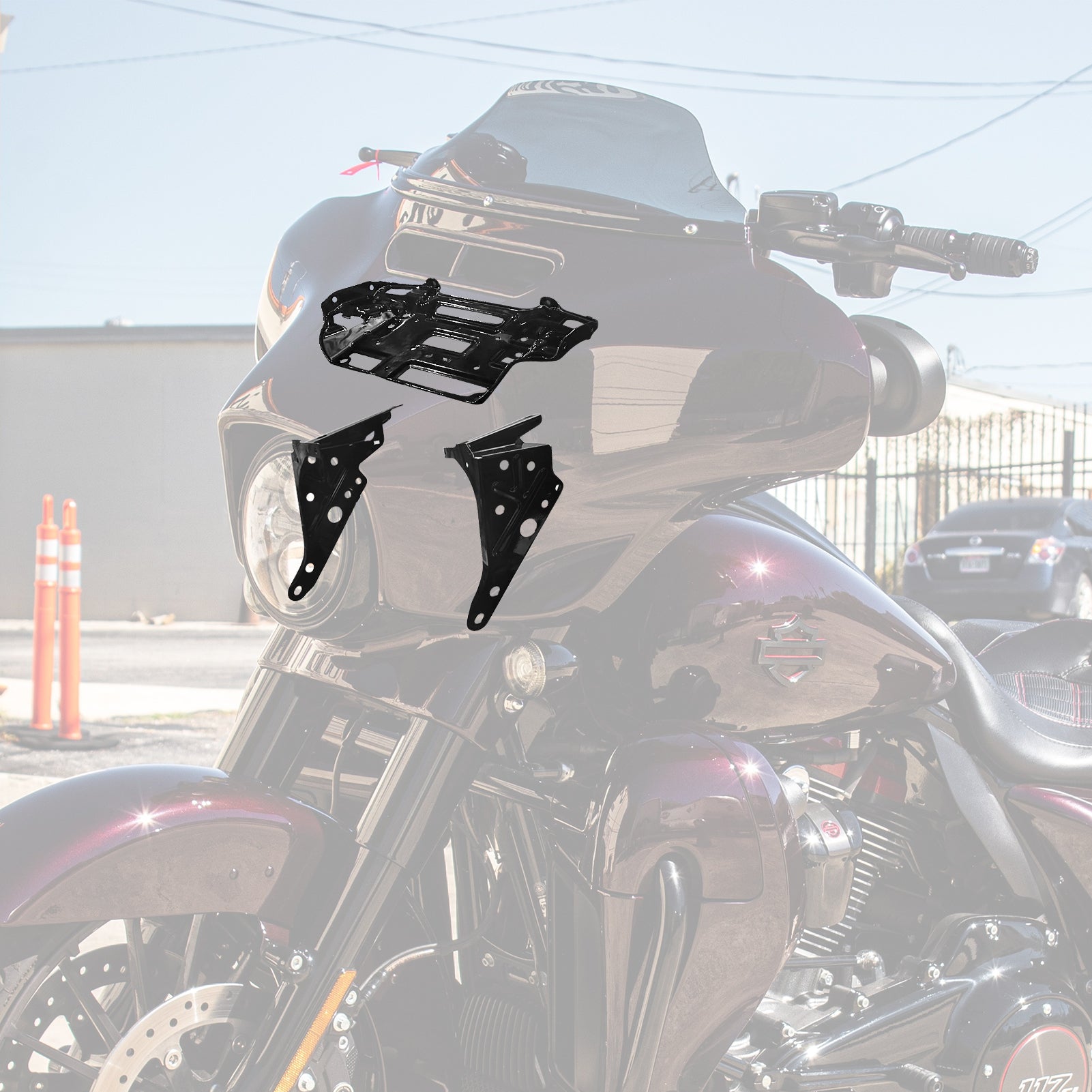 Harley Electra Glide Ultra Limited Heavy - Duty Steel Inner Fairing Bracket & Inner Fairing Radio Bracket - Mofun - 90212022