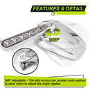 Harley Muscle Rear View Mirrors w/ LED Turn Signal | Chrome CNC Aluminium - Mofun - 90106026