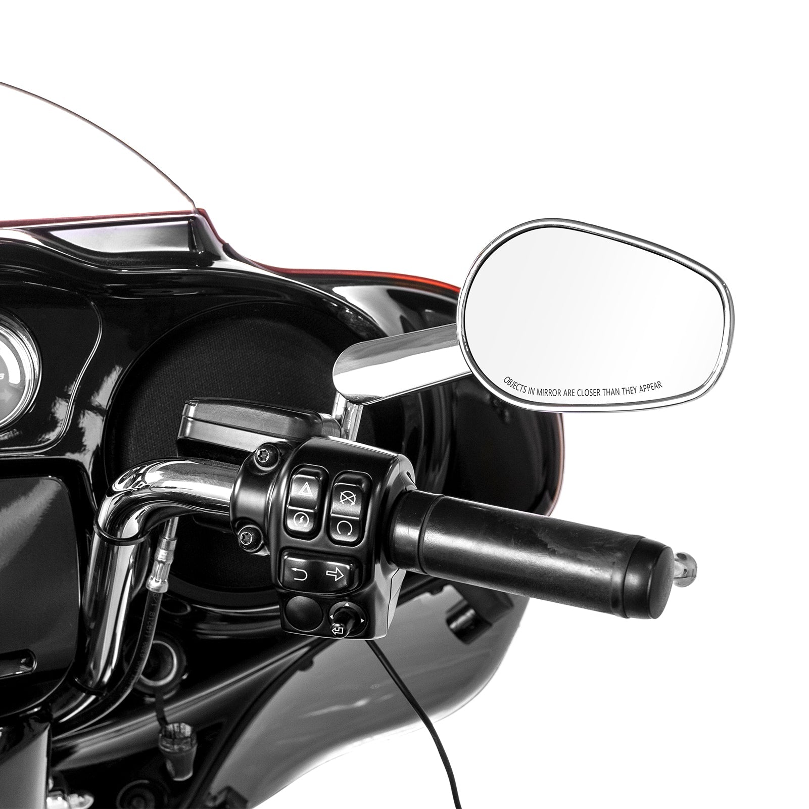 For Harley Muscle Rear View Mirrors w/ LED Turn Signal | Chrome