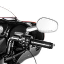 Harley Muscle Rear View Mirrors w/ LED Turn Signal | Chrome CNC Aluminium - Mofun - 90106026