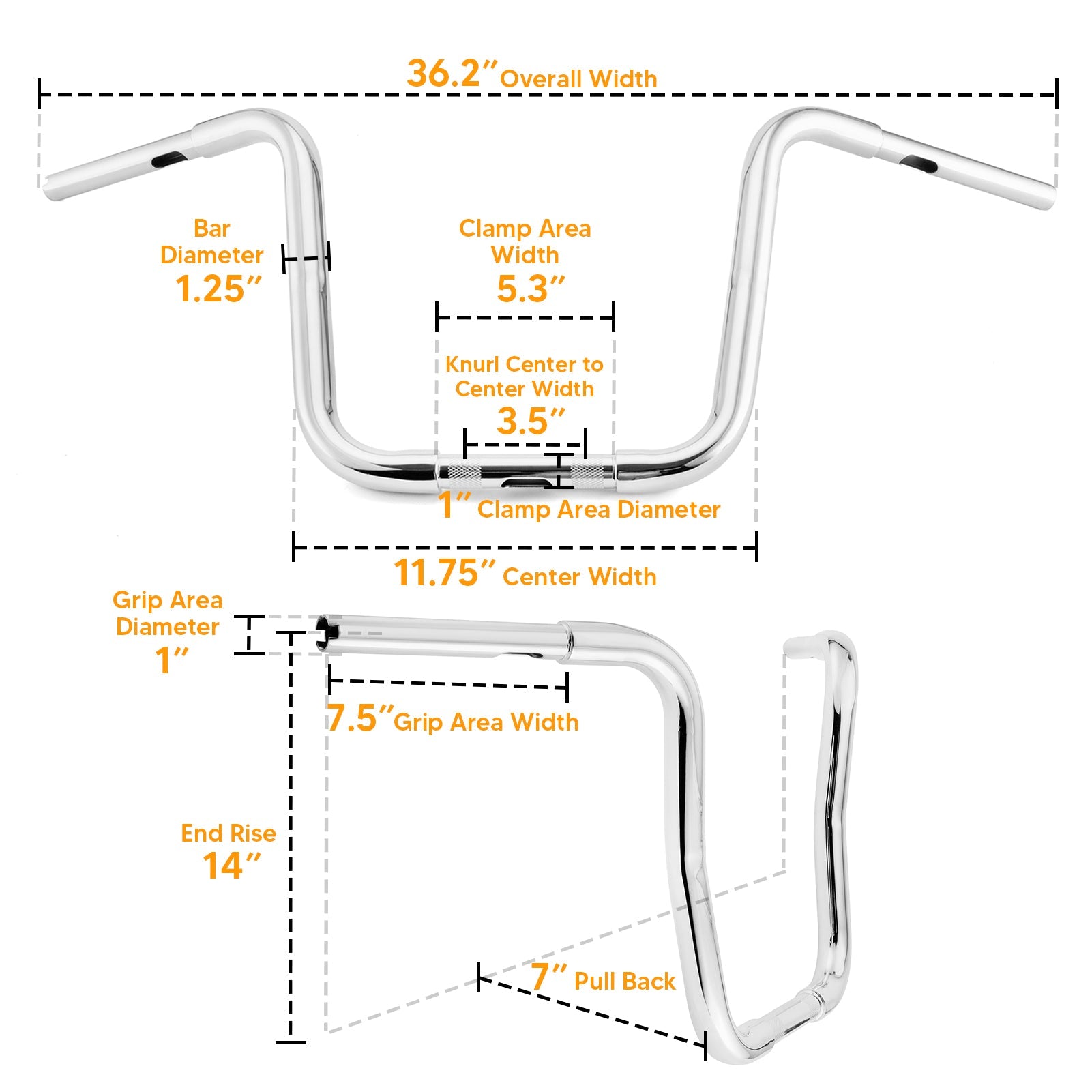 Harley Road Glide Road King Steel Pipe Chrome Rise 14