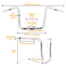 Harley Road Glide Road King Steel Pipe Chrome Rise 14" Handlebar - Mofun - 90101125