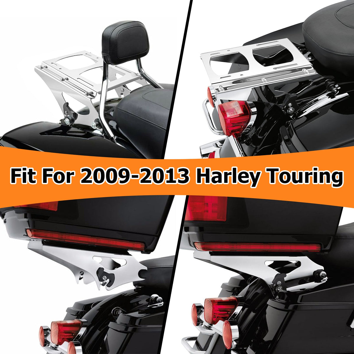 Harley Rack Kit For 2009-2013 Harley Detachable 2-Up Mounting Rack w/ Docking Hardware ...