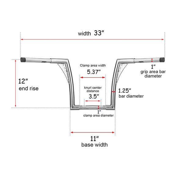 Harley Softail Deluxe/Fat Boy/Rocker 12" Ape Monkey Bar Handlebar with Non - ABS Cable Kit - Mofun - 90101001+90109221
