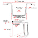 Harley Softail Fat Bob FXFB Breakout FXSB Chrome 1.25" Clamp 14" Rise Ape Hanger Handlebar - Mofun - 90101135