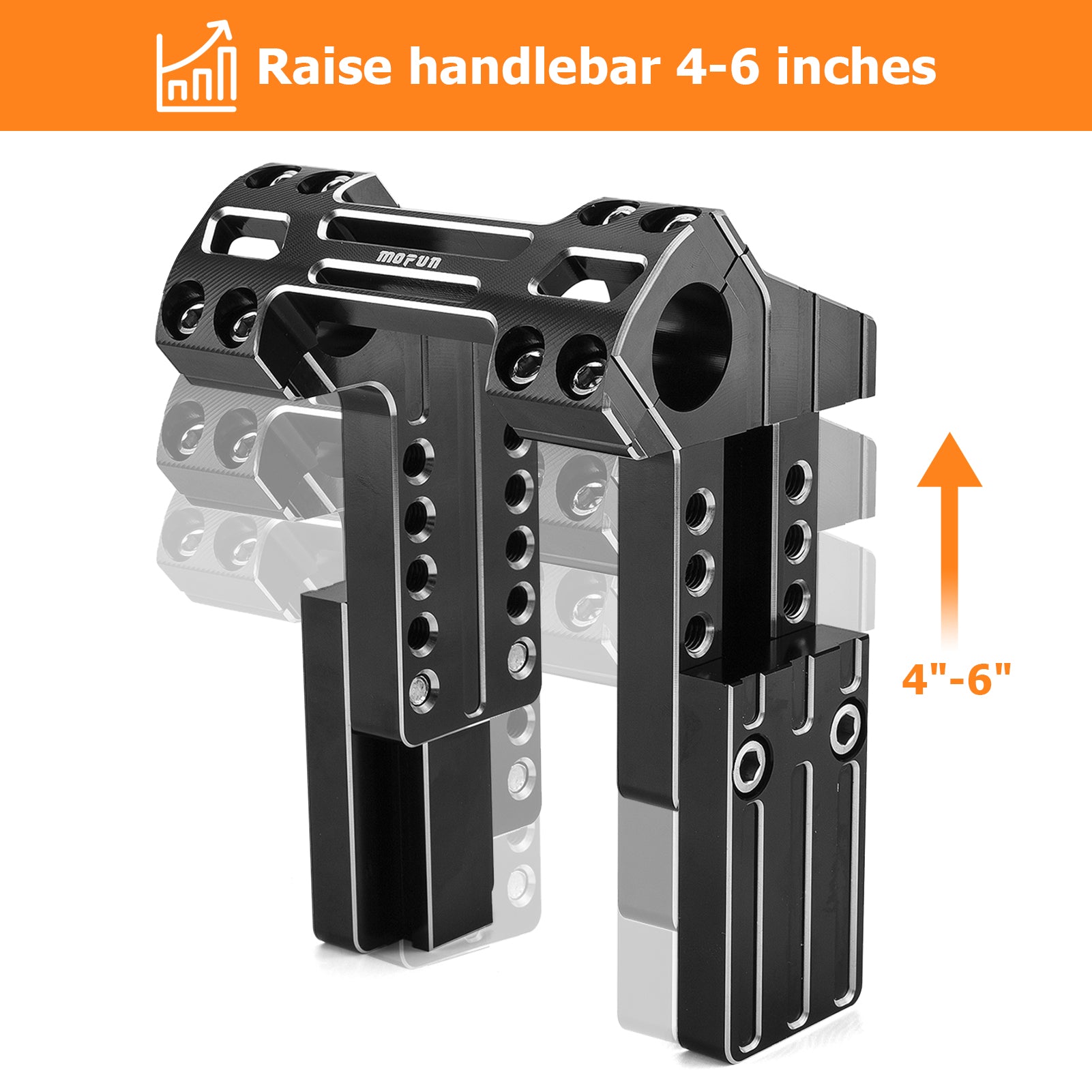 Harley Sportster 1000 1200 883 Adjustable 4" - 6" Height 1" Clamp Diameter Handlebar Riser - Mofun - 90103013