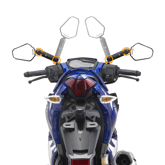 Honda Yamaha Kawasaki Suzuki Motorcycles Mirrors Rearview Side Mirror for 8mm/10mm Mounting Holes - Mofun - 90106033