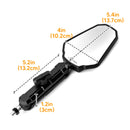 Honda Yamaha Kawasaki Suzuki Motorcycles Mirrors Rearview Side Mirror for 8mm/10mm Mounting Holes - Mofun - 90106033
