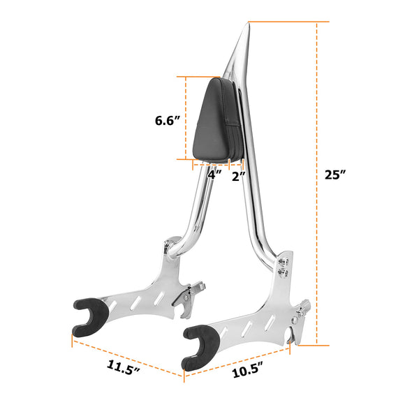 Indian Challenger Vintage Chieftain Roadmaster 1.3" Fat Bar Quick Detachable Passenger Backrest Sissy Bar - Mofun - 90302148