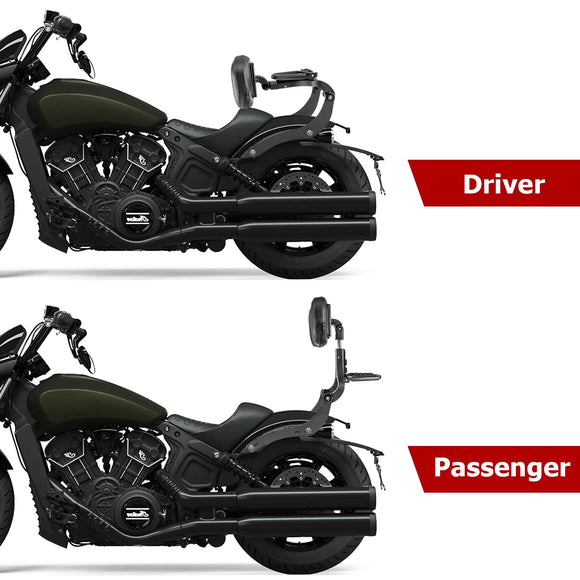 Indian Scout Bobber Steel & Aluminum Multi Purpose Adjustable Passenger Driver Backrest - Mofun - 90302143