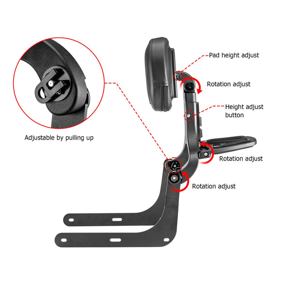Indian Scout Sixty ABS Multi Purpose Adjustable Passenger Driver Backrest - Mofun - 90302142
