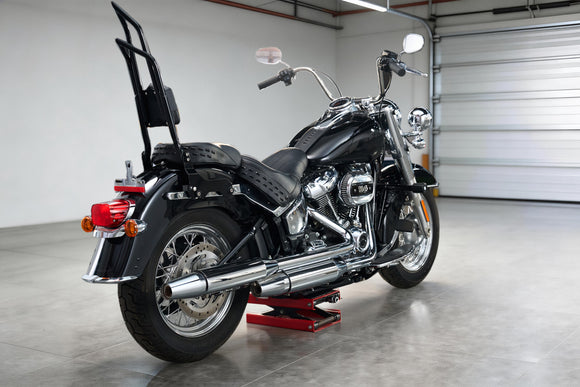 For 2018-2026 Harley Softail FLDE/FLHC/FLHCS/FLSL/FXBB/FXBBS/FXST Gloss Black Dual Sharp-Angle Sissy Bar