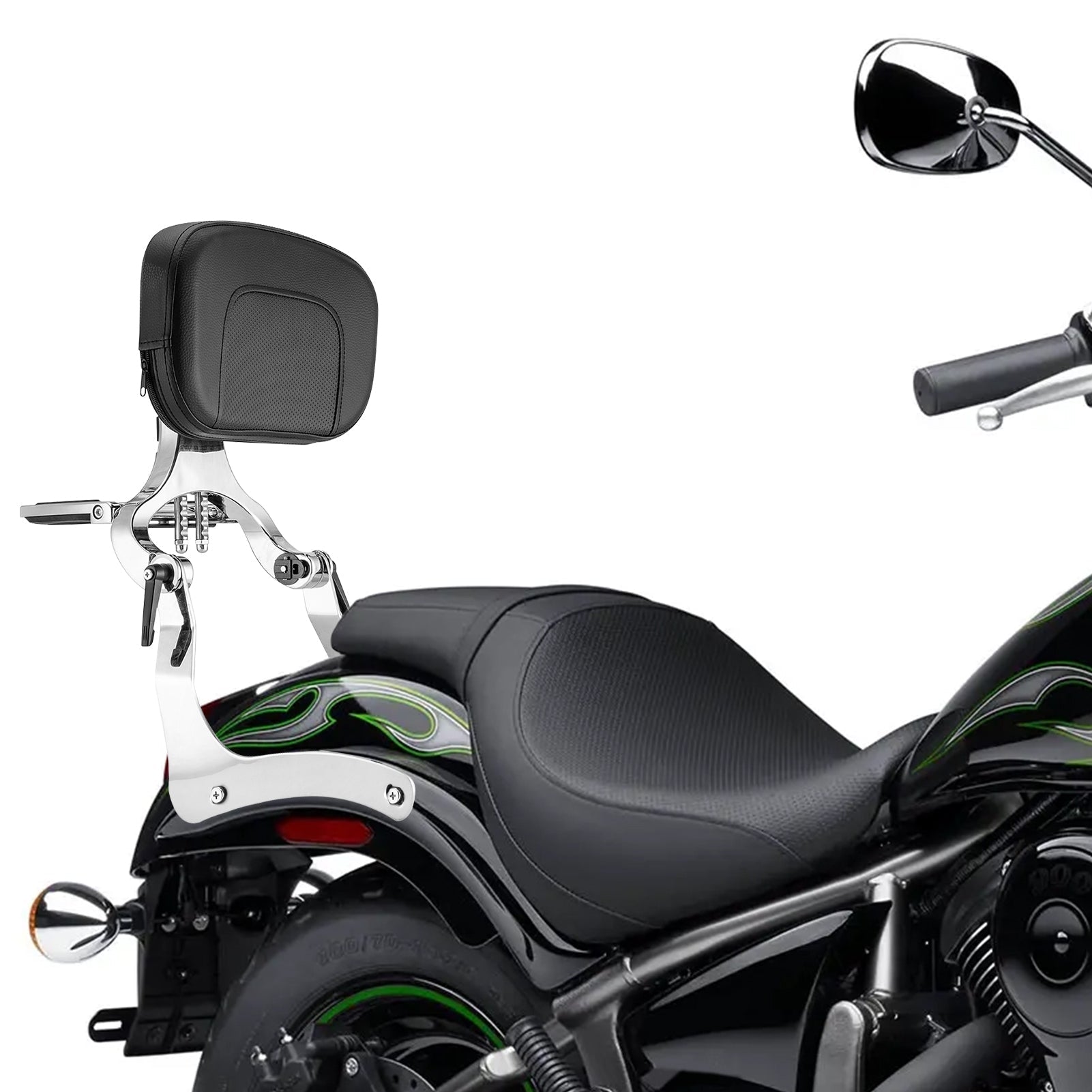 Kawasaki Vulcan 900 2000 Chrome Multi - Function Foldable Passenger Driver Backrest Sissy Bar - Mofun - 90302165