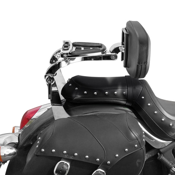 2006 - 2025 Kawasaki Vulcan 900 2000 Chrome Multi - Function Foldable Passenger Driver Backrest Sissy Bar - Mofun - 90302165