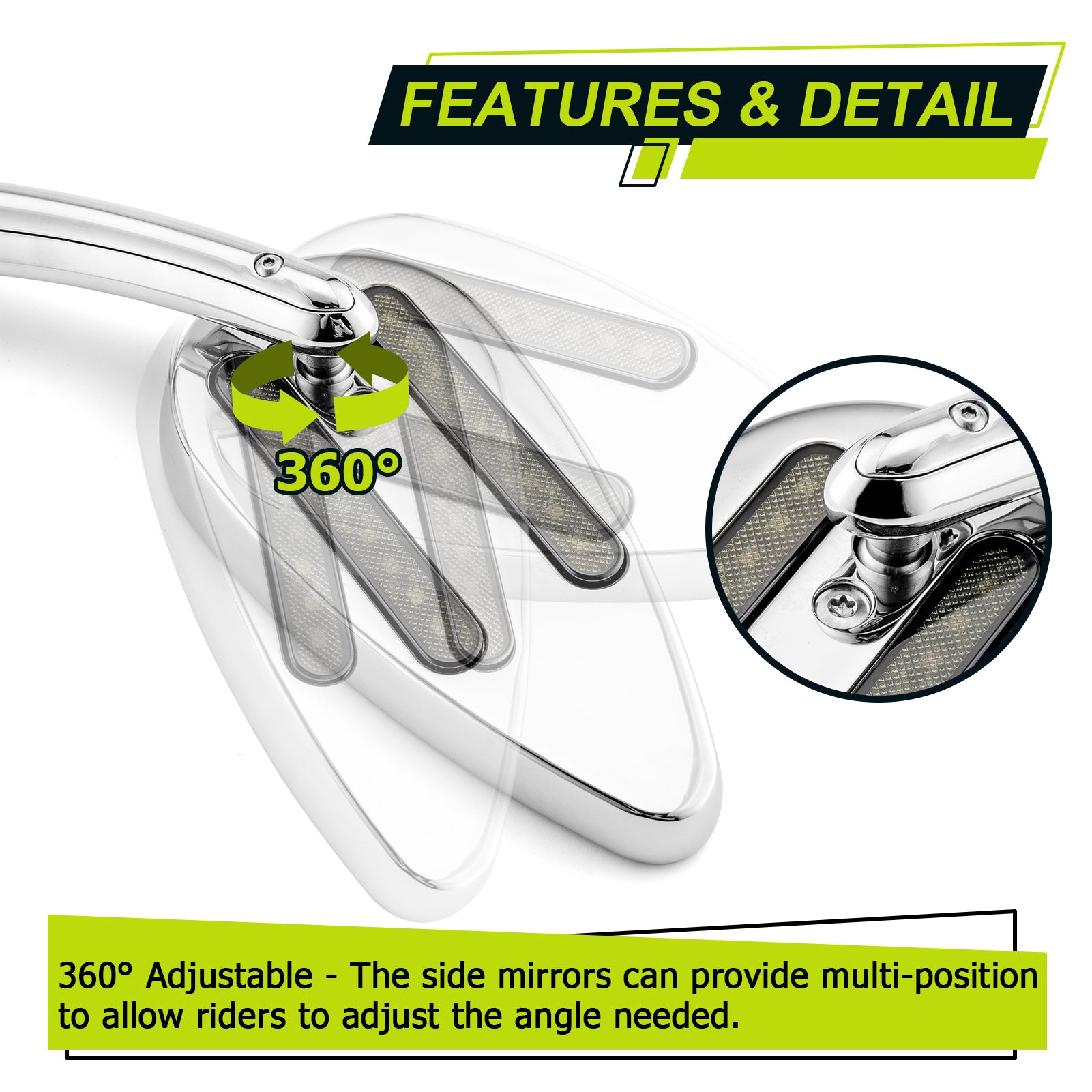 Motorcycle Rearview Mirrors for Most Harley Touring Sportster Dyna Softail Model - Mofun - 90106025